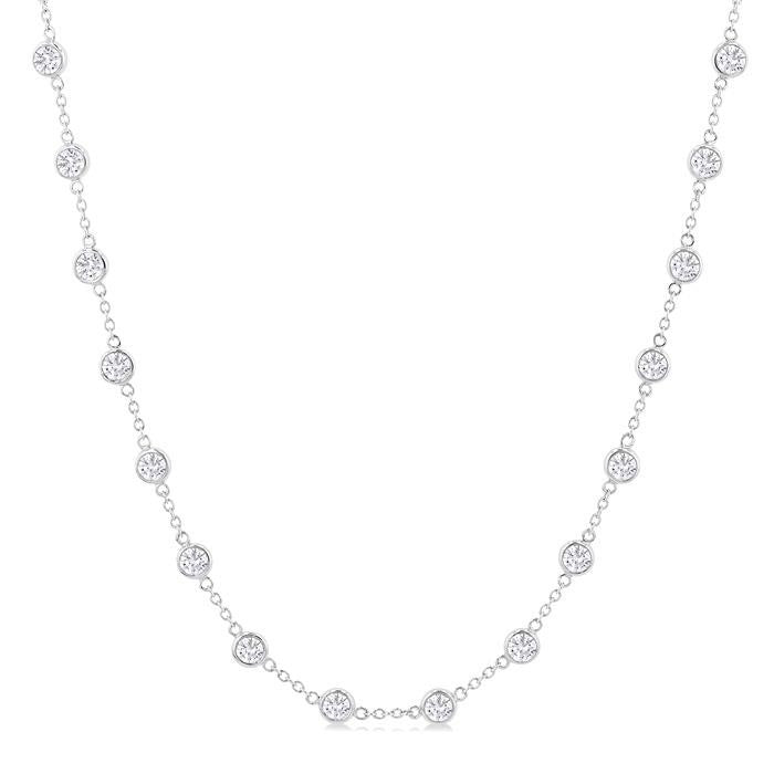 Atlas Bezel Set Diamond Station Necklace