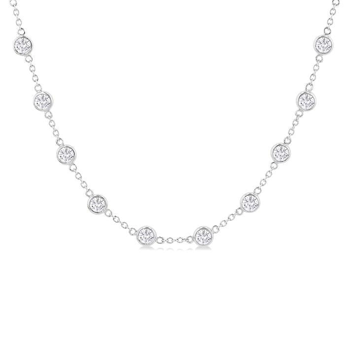 Atlas Bezel Set Diamond Station Necklace