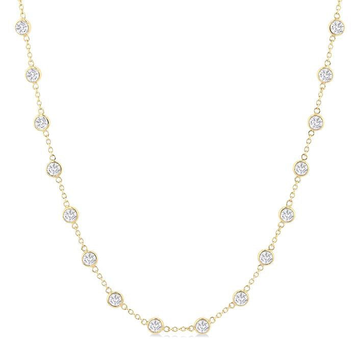 Olivia Bezel Set Diamond Station Necklace