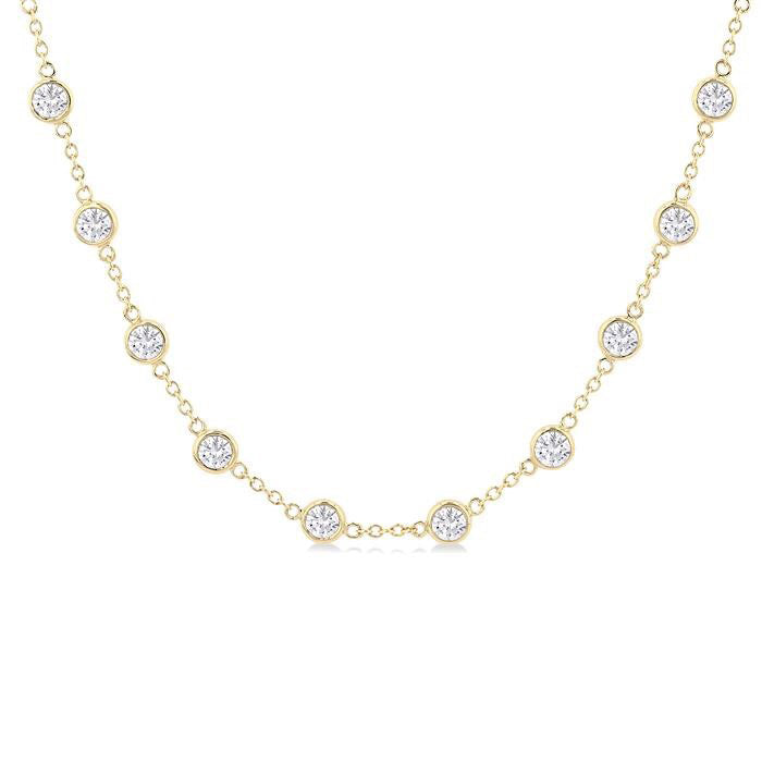 Olivia Bezel Set Diamond Station Necklace