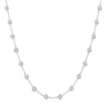5 Ctw Bezel Set Round Cut Diamond Station Necklace in Platinum