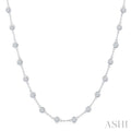 5 Ctw Bezel Set Round Cut Diamond Station Necklace in Platinum