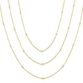 1 Ctw Bezel Set Round Cut Diamond 60-Inch Long Station Necklace in 14K Yellow Gold
