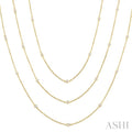 1 Ctw Bezel Set Round Cut Diamond 60-Inch Long Station Necklace in 14K Yellow Gold