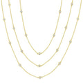 2 Ctw Bezel Set Round Cut Diamond 60-Inch Long Station Necklace in 14K Yellow Gold