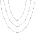 3 Ctw Round Cut Diamond 60-Inch Long Station Necklace in Platinum