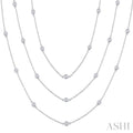 3 Ctw Round Cut Diamond 60-Inch Long Station Necklace in Platinum