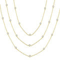 5 Ctw Bezel Set Round Cut Diamond 60-Inch Long Station Necklace in 14K Yellow Gold
