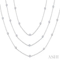 5 Ctw Round Cut Diamond 60-Inch Long Station Necklace in Platinum
