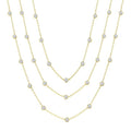 10 Ctw Bezel Set Round Cut Diamond 60-Inch Long Station Necklace in 14K Yellow Gold