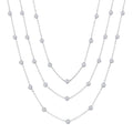 10 Ctw Round Cut Diamond 60-Inch Long Station Necklace in Platinum