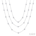 10 Ctw Round Cut Diamond 60-Inch Long Station Necklace in Platinum