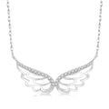 1/6 Ctw Angel Wings Round Cut Diamond Necklace in 10K White Gold