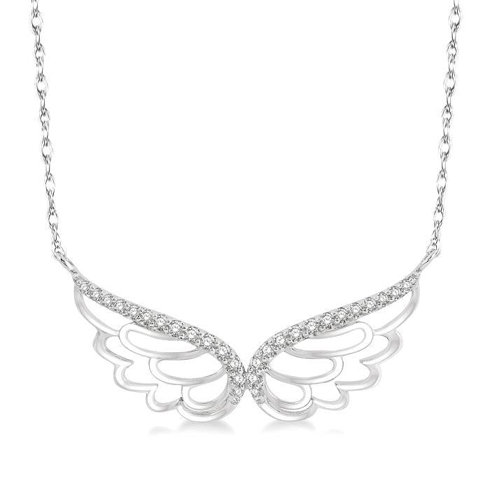 Gala Poppy Angel Wings Diamond Necklace