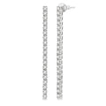 2 Ctw Single Line Drop Round Cut Diamond Tennis Earrings in 14K White Gold