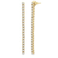 1 1/2 Ctw Single Line Drop Round Cut Diamond Tennis Earrings in 14K Yellow Gold