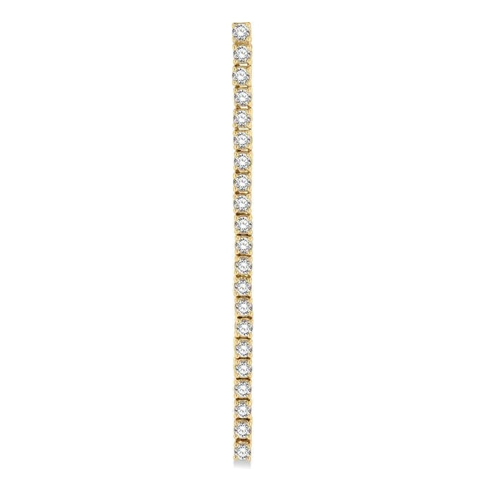 1 1/2 Ctw Single Line Drop Round Cut Diamond Tennis Earrings in 14K Yellow Gold
