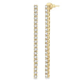 2 Ctw Single Line Drop Round Cut Diamond Tennis Earrings in 14K Yellow Gold