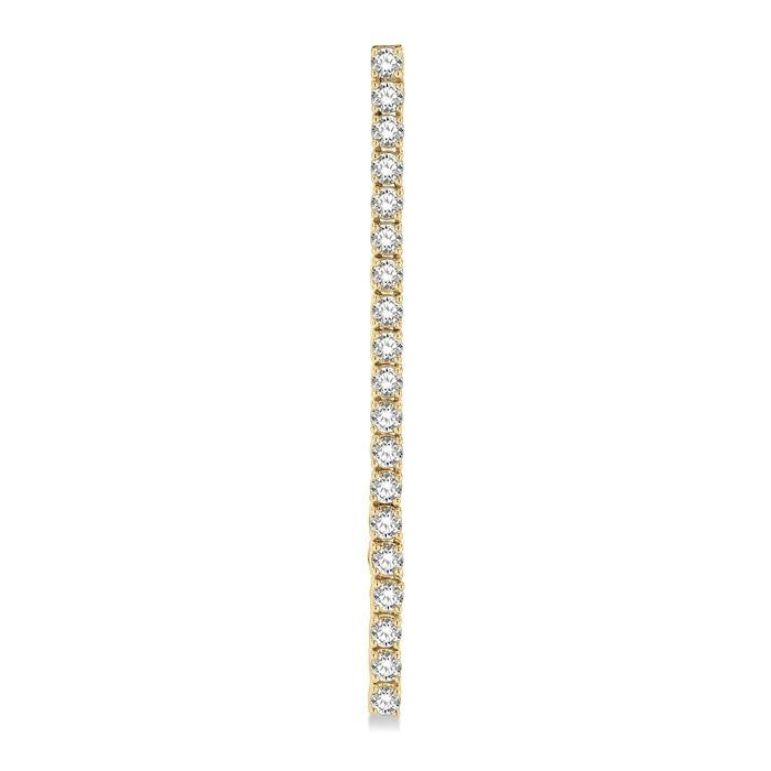 2 Ctw Single Line Drop Round Cut Diamond Tennis Earrings in 14K Yellow Gold