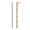 3 Ctw Single Line Drop Round Cut Diamond Tennis Earrings in 14K Yellow Gold
