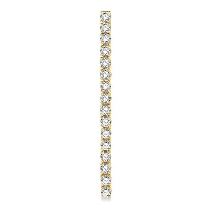 3 Ctw Single Line Drop Round Cut Diamond Tennis Earrings in 14K Yellow Gold