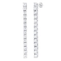 1/2 Ctw Single Line Drop Round Cut Diamond Tennis Earrings in 14K White Gold