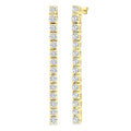 1/2 Ctw Single Line Drop Round Cut Diamond Tennis Earrings in 14K Yellow Gold