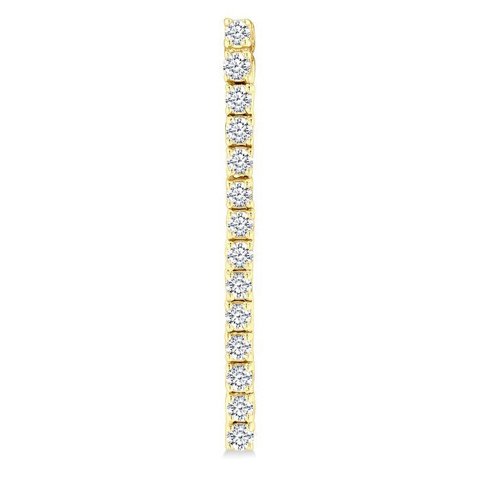 1/2 Ctw Single Line Drop Round Cut Diamond Tennis Earrings in 14K Yellow Gold
