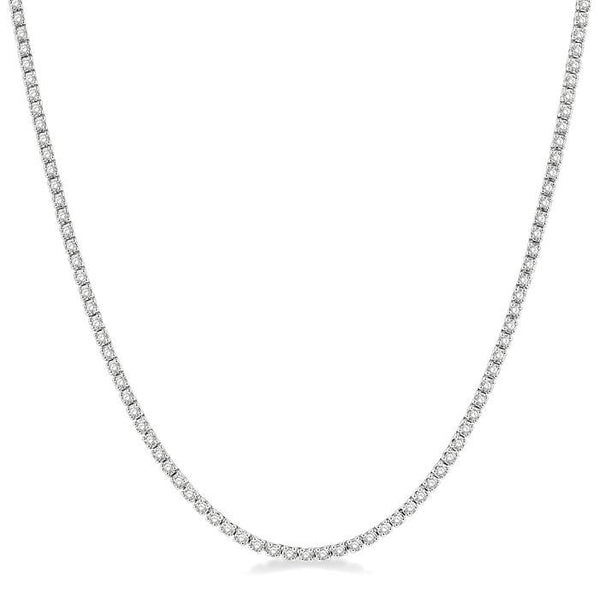 3 Ctw Round Cut Diamond Tennis Necklace in 14K White Gold