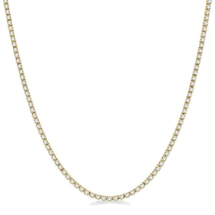 3 Ctw Round Cut Diamond Tennis Necklace in 14K Yellow Gold