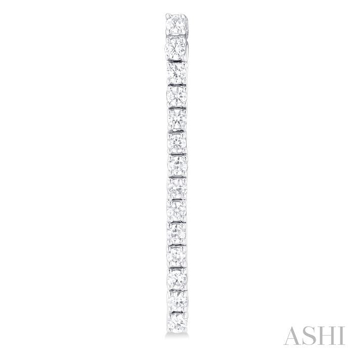 1/2 Ctw Single Line Drop Round Cut Diamond Tennis Earrings in 14K White Gold