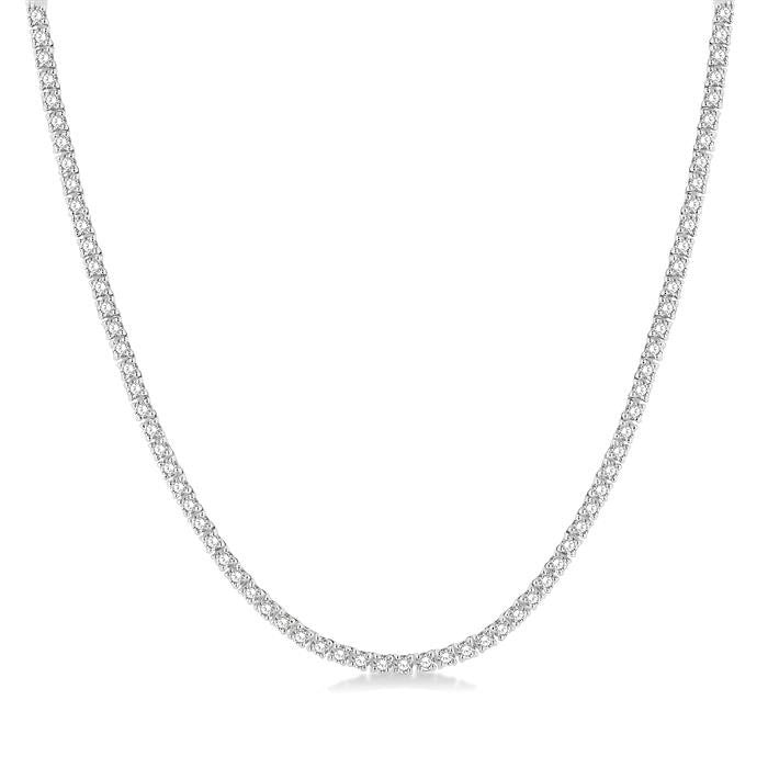 5 Ctw Round Cut Diamond Tennis Necklace in 14K White Gold
