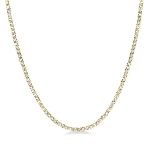 5 Ctw Round Cut Diamond Tennis Necklace in 14K Yellow Gold