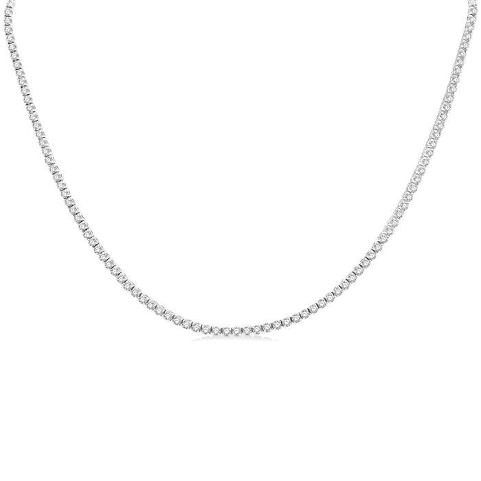 7 Ctw Round Cut Diamond Tennis Necklace in 14K White Gold