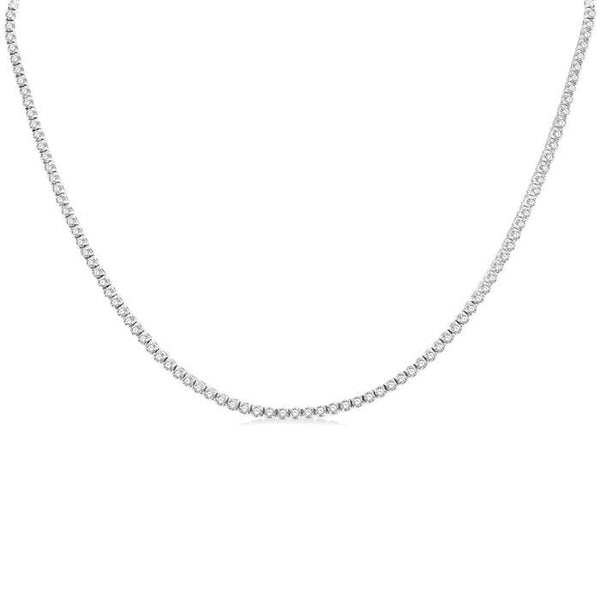 7 Ctw Round Cut Diamond Tennis Necklace in 14K White Gold