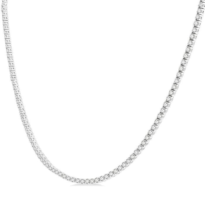 7 Ctw Round Cut Diamond Tennis Necklace in 14K White Gold