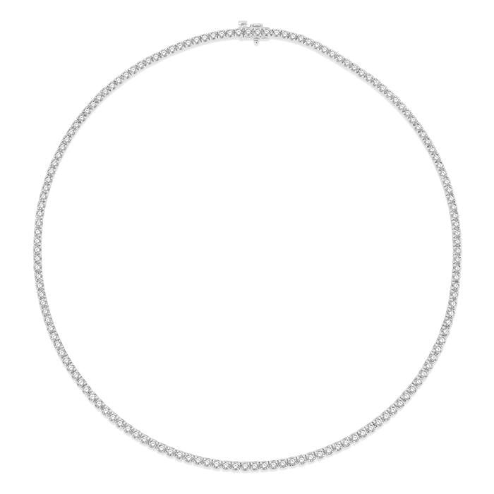 7 Ctw Round Cut Diamond Tennis Necklace in 14K White Gold