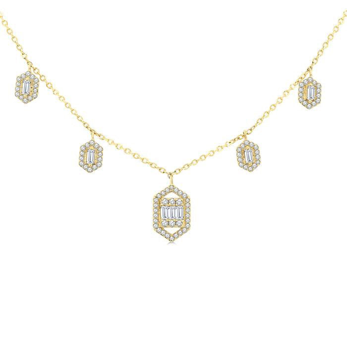 Cypress Sable Dangle Fusion Diamond Necklace