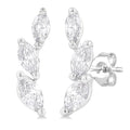 1/3 Ctw Graduated Marquise Cut Diamond Fashion Ear Climbers in 14K White Gold