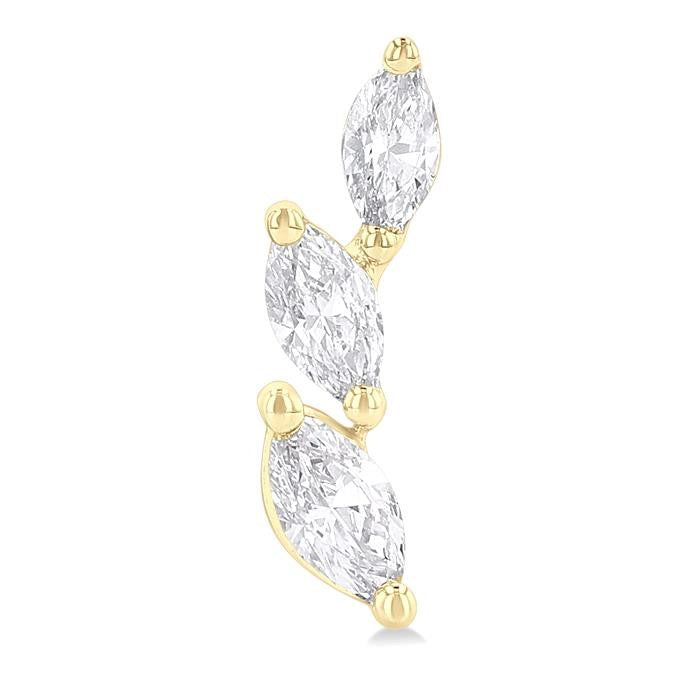 1/3 Ctw Graduated Marquise Cut Diamond Fashion Ear Climbers in 14K Yellow Gold