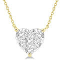 1 Ctw Shine Bright Diamond Heart Pendant With Chain in 14K Yellow and White Gold