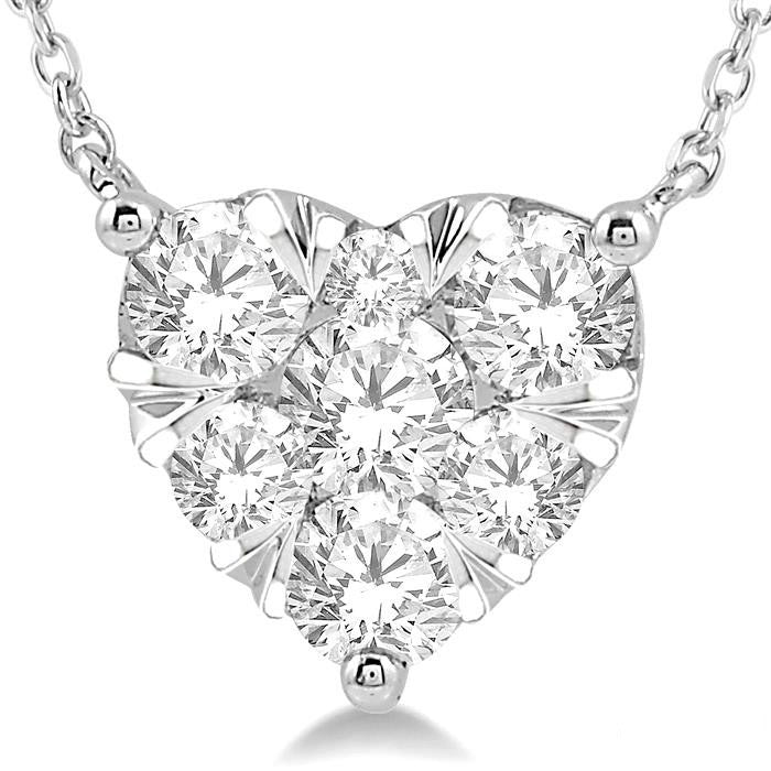 Zephyr Penrose Heart Shape Shine Bright Essential Diamond Pendant