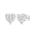 1/3 Ctw Heart Shape Shine Bright Round Cut Diamond Stud Earrings in 14K White Gold