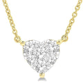 1/2 Ctw Shine Bright Diamond Heart Pendant With Chain in 14K Yellow and White Gold