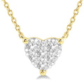 1/4 Ctw Shine Bright Diamond Heart Pendant With Chain in 14K Yellow and White Gold