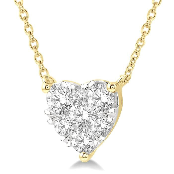 Bellona Aria Heart Shape Shine Bright Essential Diamond Pendant