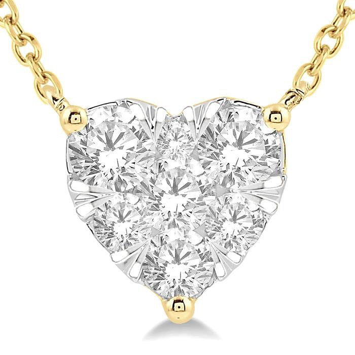 Bellona Aria Heart Shape Shine Bright Essential Diamond Pendant