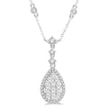 1 Ctw Pear Shape Round Cut Diamond Shine Bright Necklace in 14K White Gold