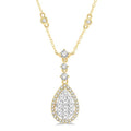 Selene Violet Pear Shape Halo Shine Bright Diamond Necklace