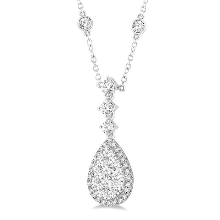 Thorn Calypso Pear Shape Halo Shine Bright Diamond Necklace